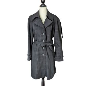 Hilary Radley Black Heavy-Weight Trench Coat Size SP